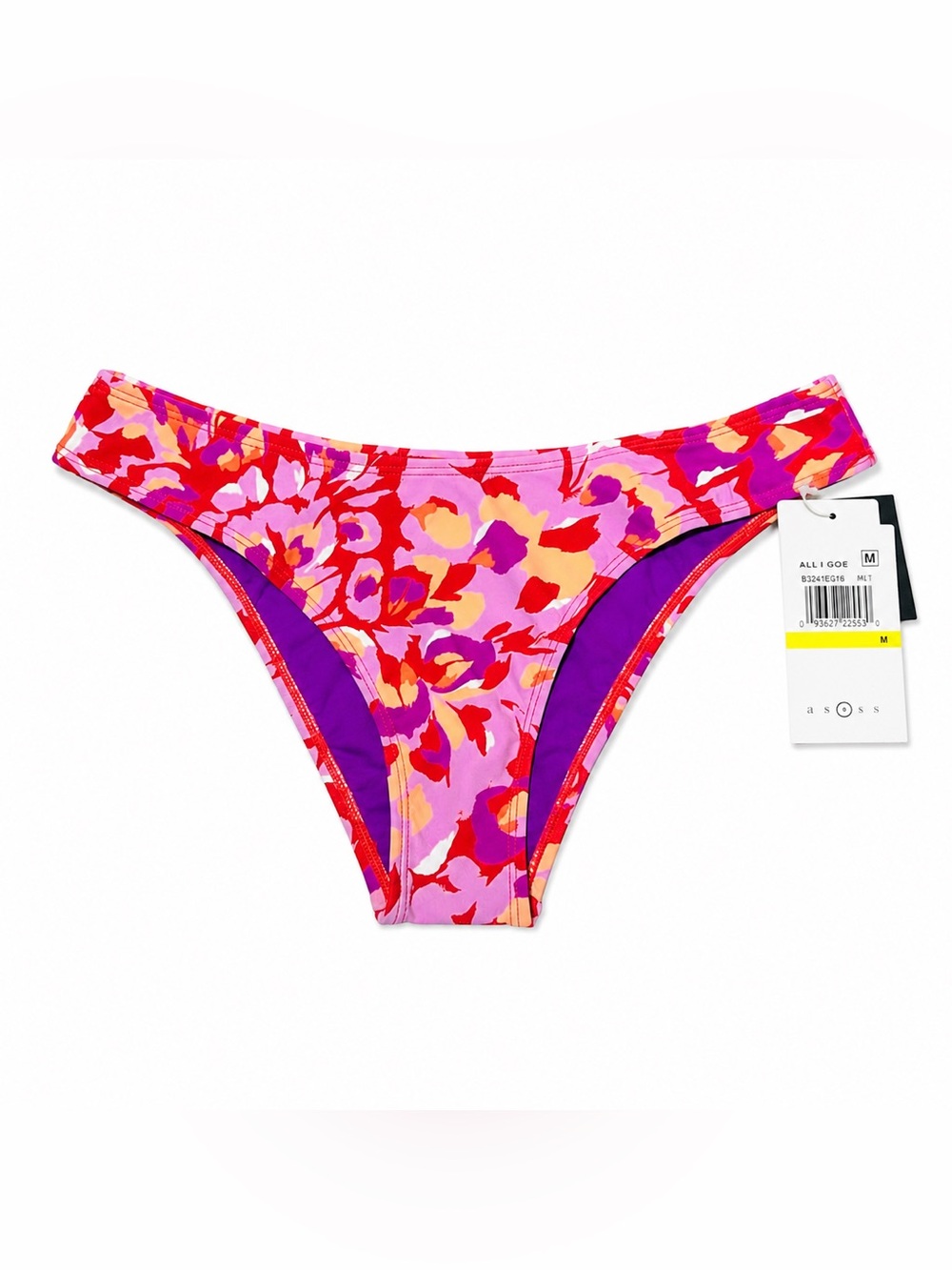 Salt + Cove Floral Bikini Bottom Women’s M Vermillion pink Swimsuit New